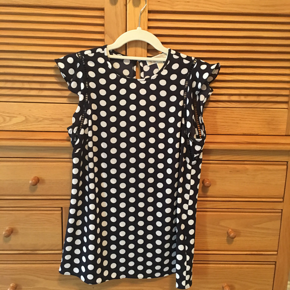 Michael Kors Navy/White polka dot blouse - Picture 1 of 3